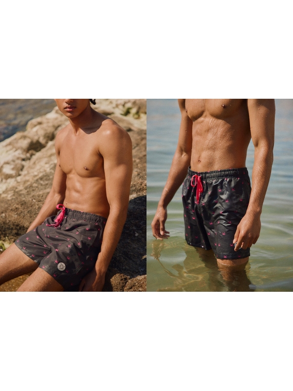  Bañador estampado cangrejos negro