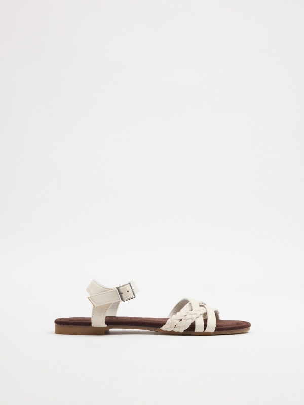 Off-white braided strap sandal white