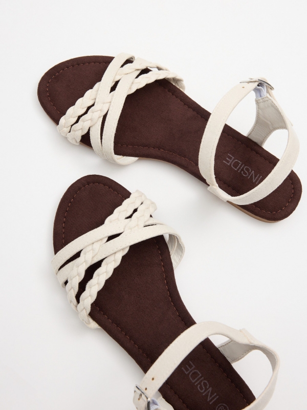 Off-white braided strap sandal white detail view