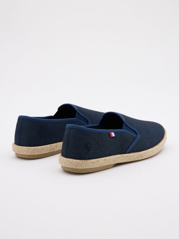 Elastic blue espadrille navy 45º back view