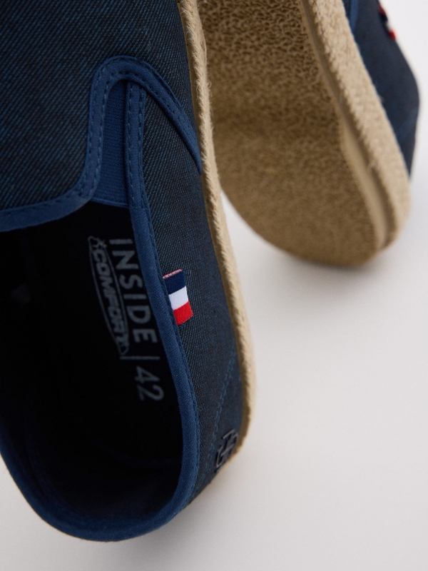 Elastic blue espadrille navy detail view
