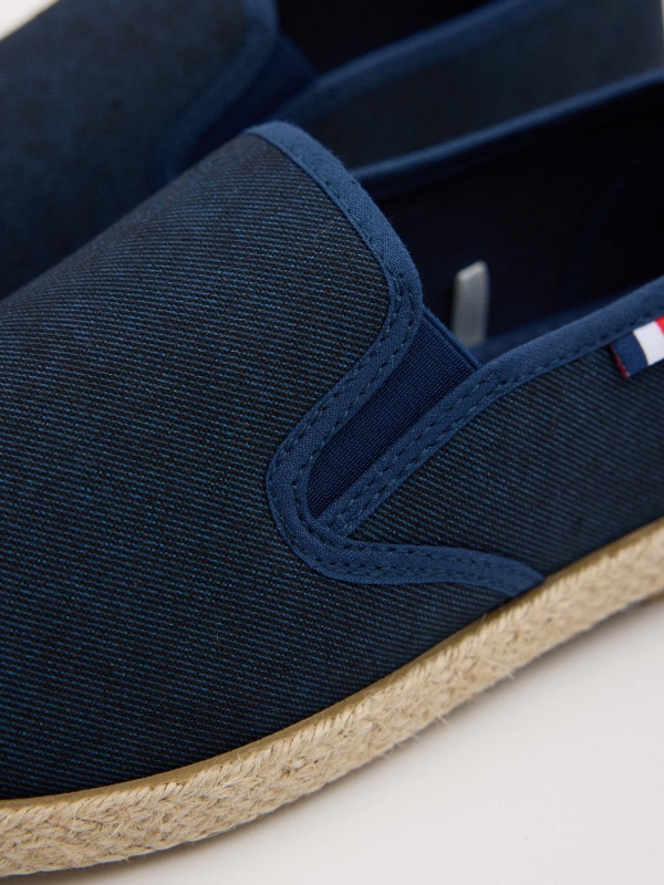 Elastic blue espadrille navy detail view