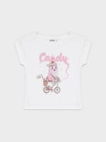 %Pto% Camiseta blanca con estampado blanco