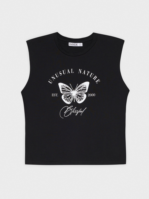  Camiseta con estampado negro
