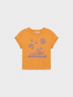 %Pto% Planets print t-shirt ochre