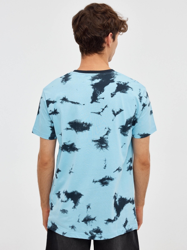 T-shirt Tie&dye azul marinho vista meia traseira