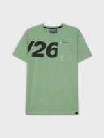 %Pto% Graphic T-shirt with pocket olive green