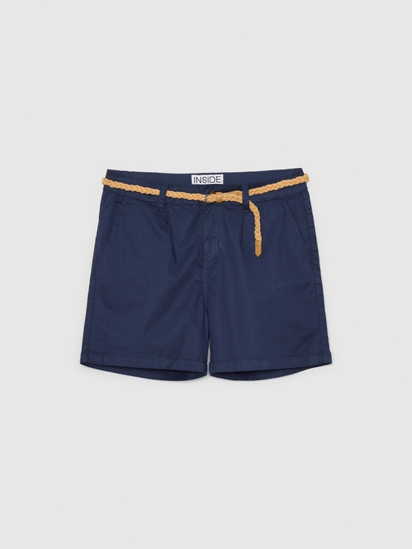  Bermudas com cinto azul vista frontal