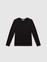 %Pto% Camiseta básica cuello pico negro vista frontal