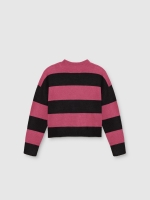 %Pto% Striped crew neck jumper multicolor front view