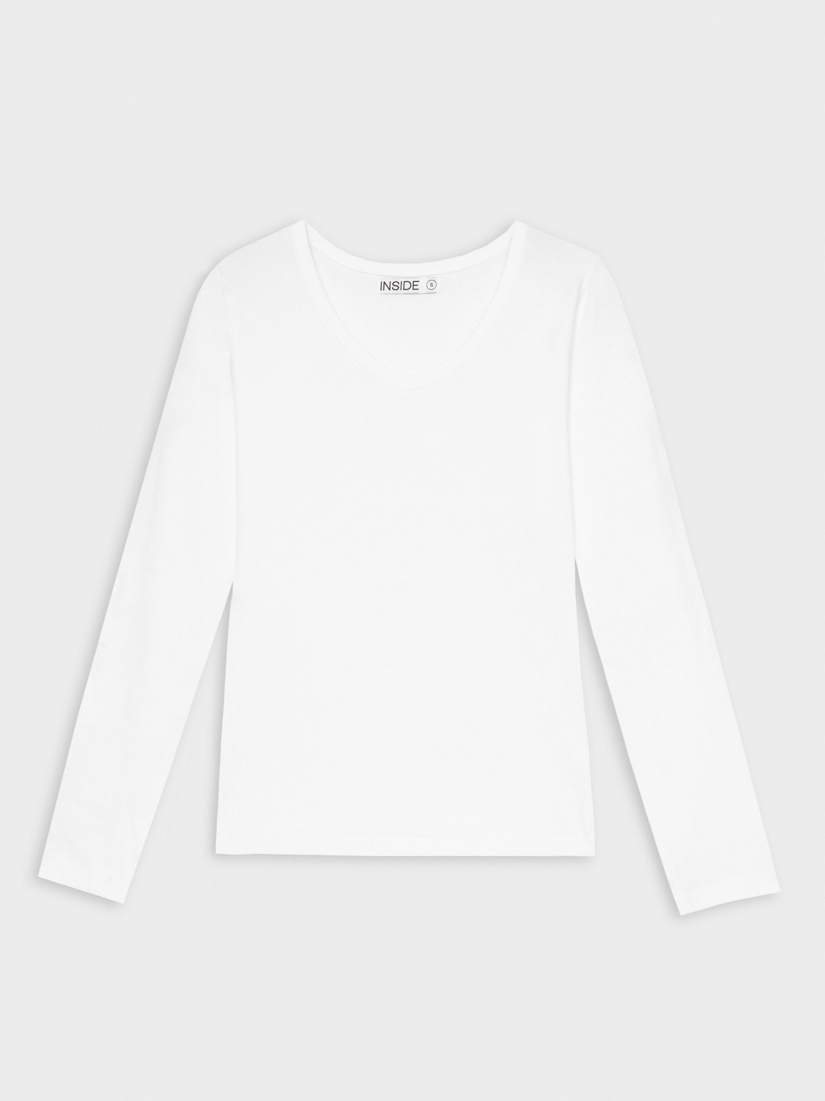 %Pto% Basic V-neck T-shirt white front view