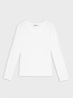 %Pto% T-shirt básica com decote em V branco vista frontal