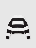 %Pto% Jersey cuello redondo rayas blanco vista frontal