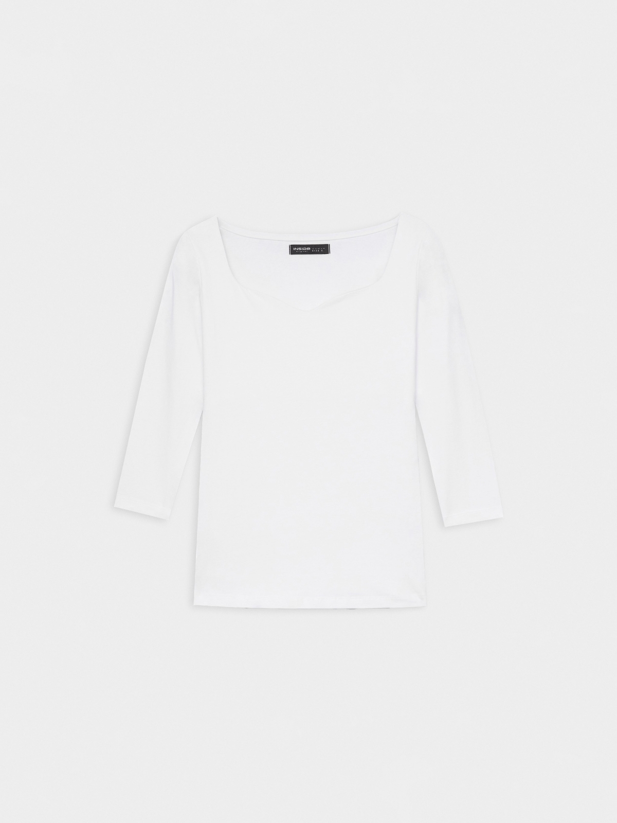 %Pto% Camiseta básica de corazón blanco vista frontal