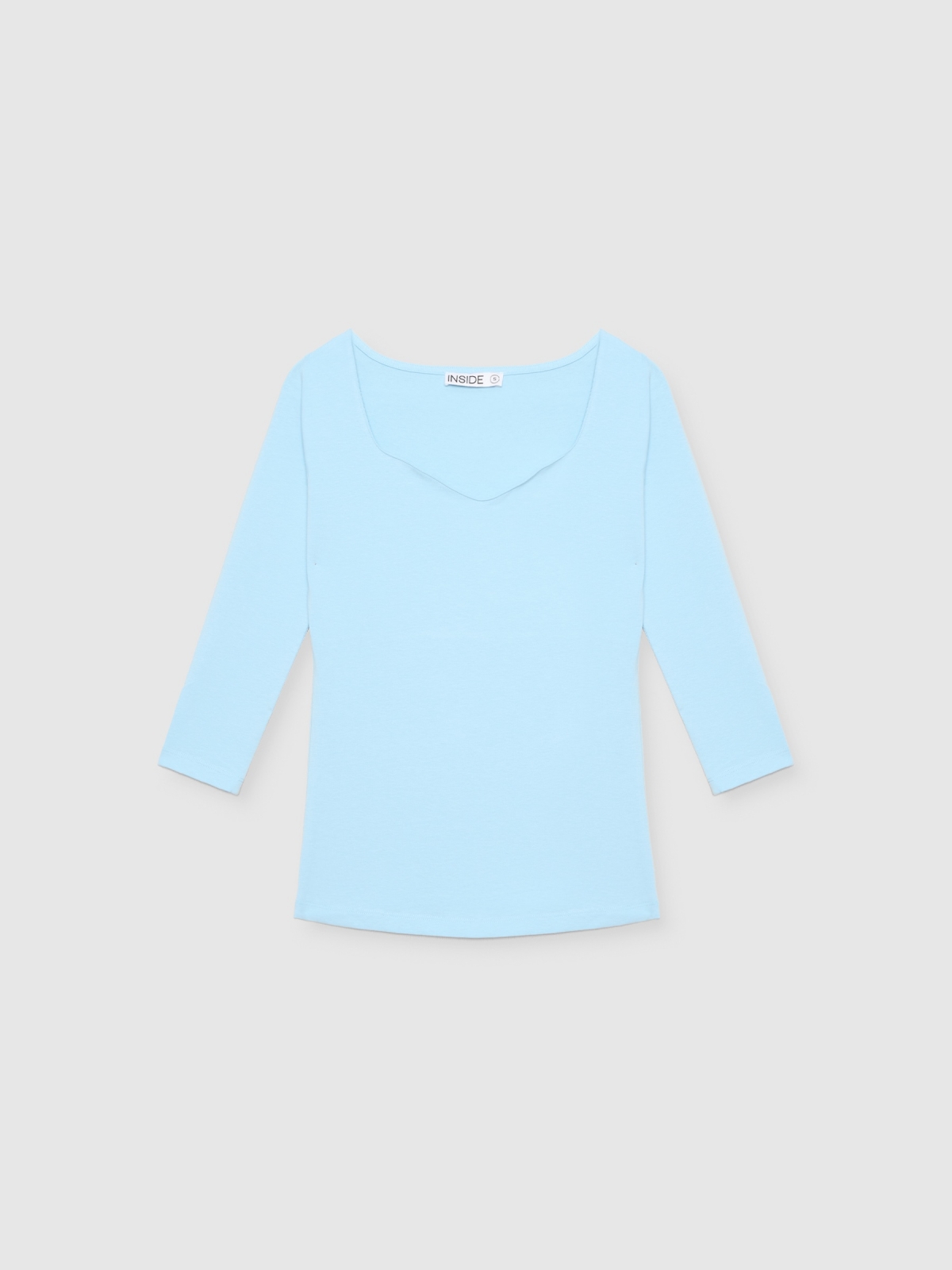 %Pto% Camiseta básica de corazón cian vista frontal