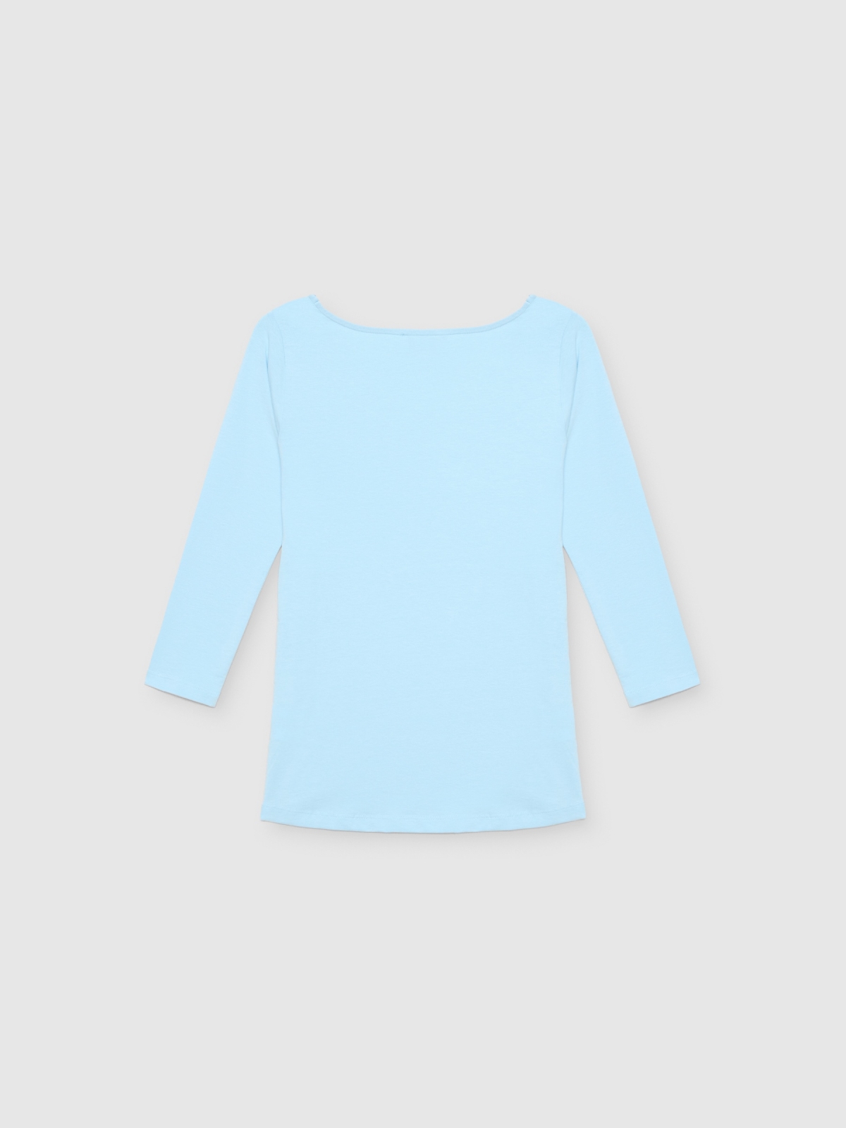 Camiseta básica de corazón cian vista trasera