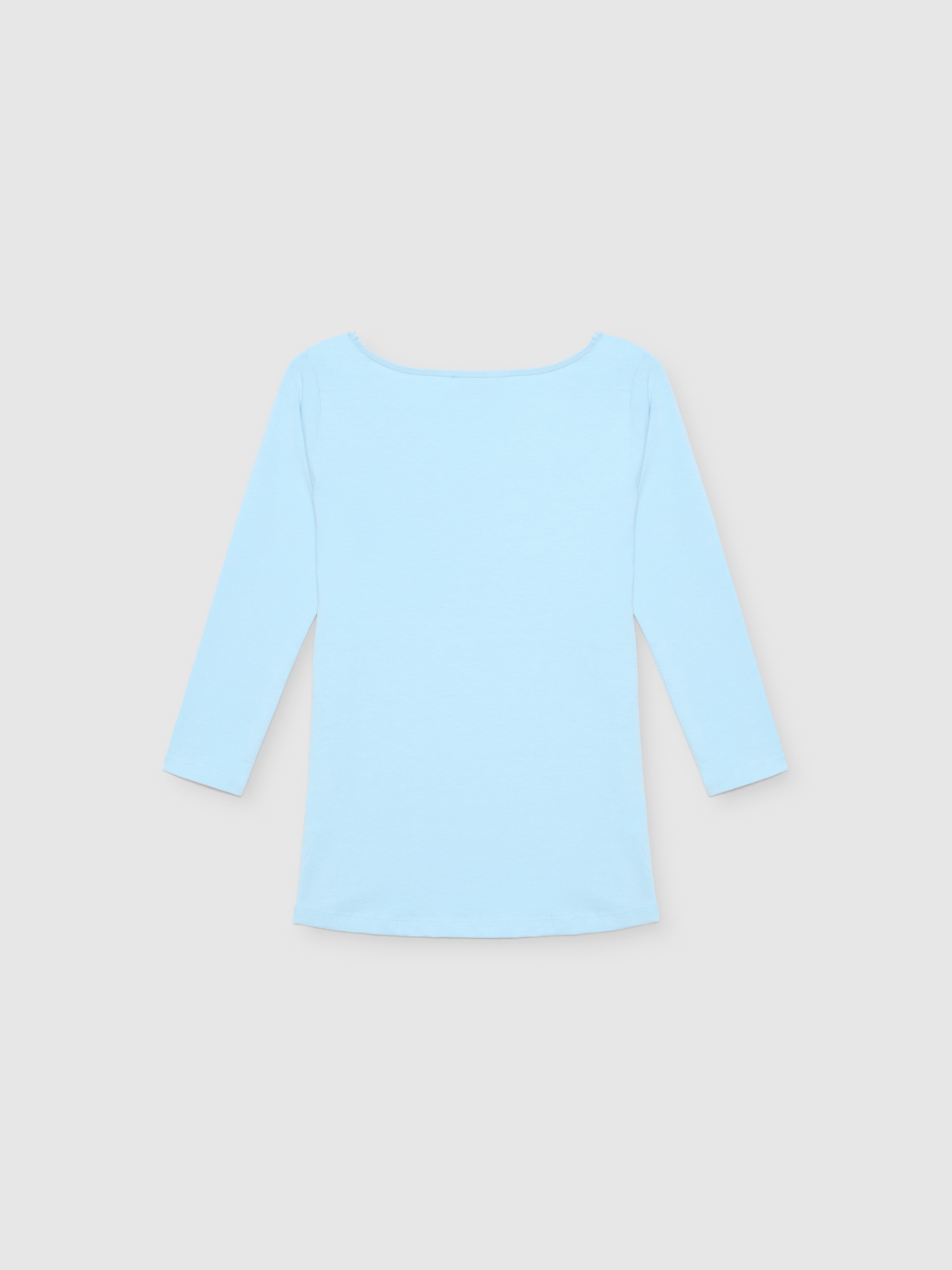 Camiseta básica de corazón cian vista media frontal