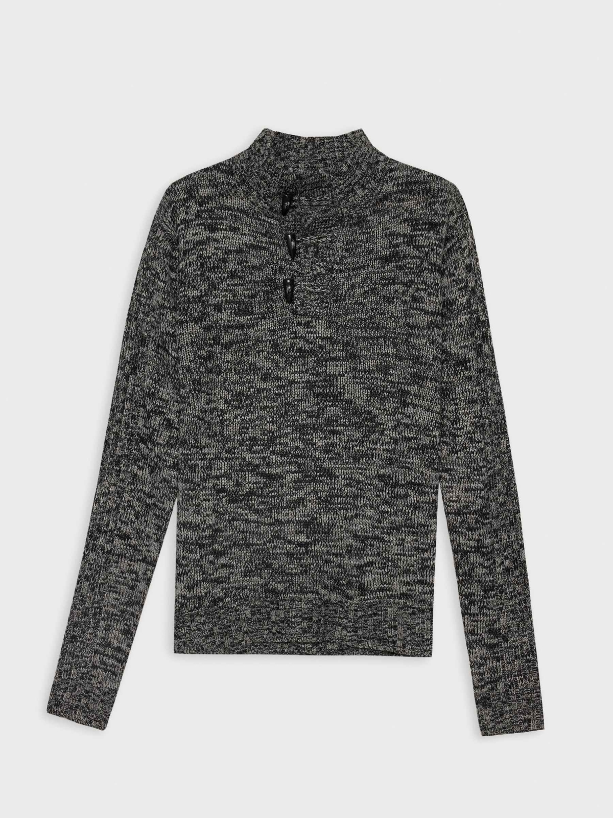 %Pto% Fleece turtleneck sweater dark grey