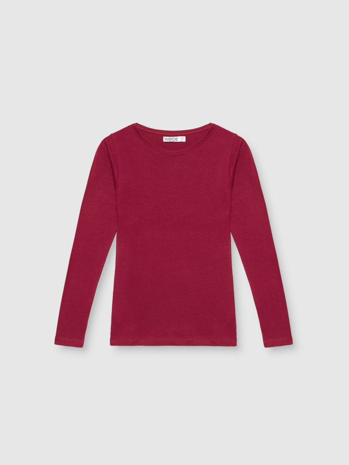 %Pto% Basic plain T-shirt garnet front view