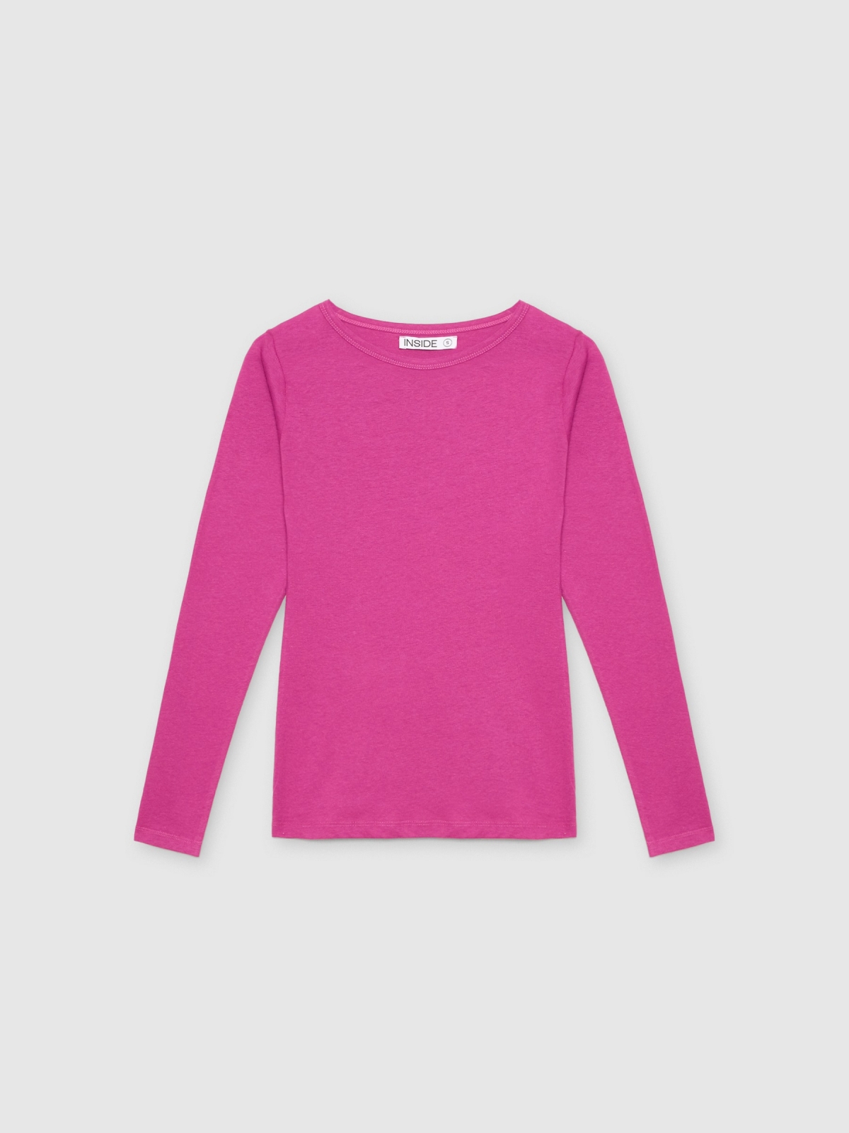 %Pto% Basic plain T-shirt fuchsia front view