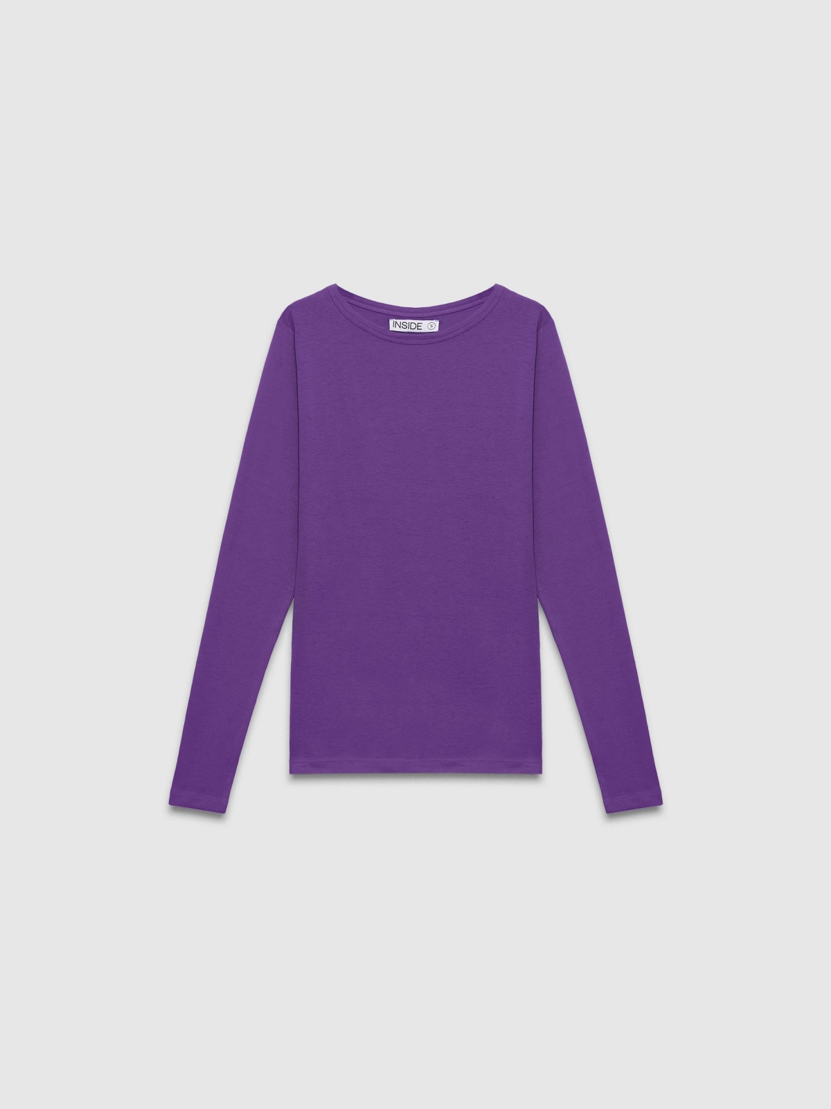 %Pto% T-shirt básica lisa lilás vista frontal