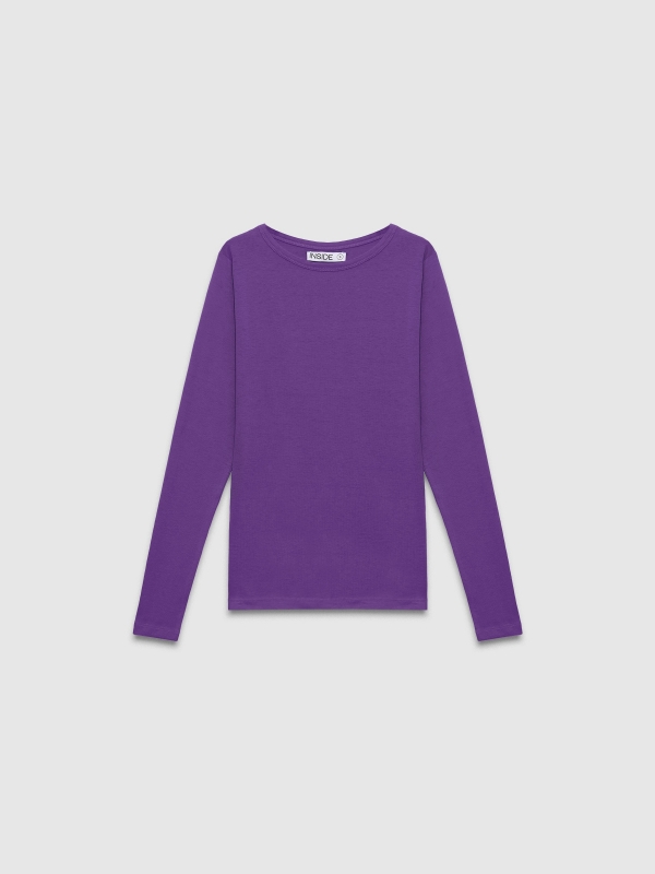  Basic plain T-shirt lilac front view