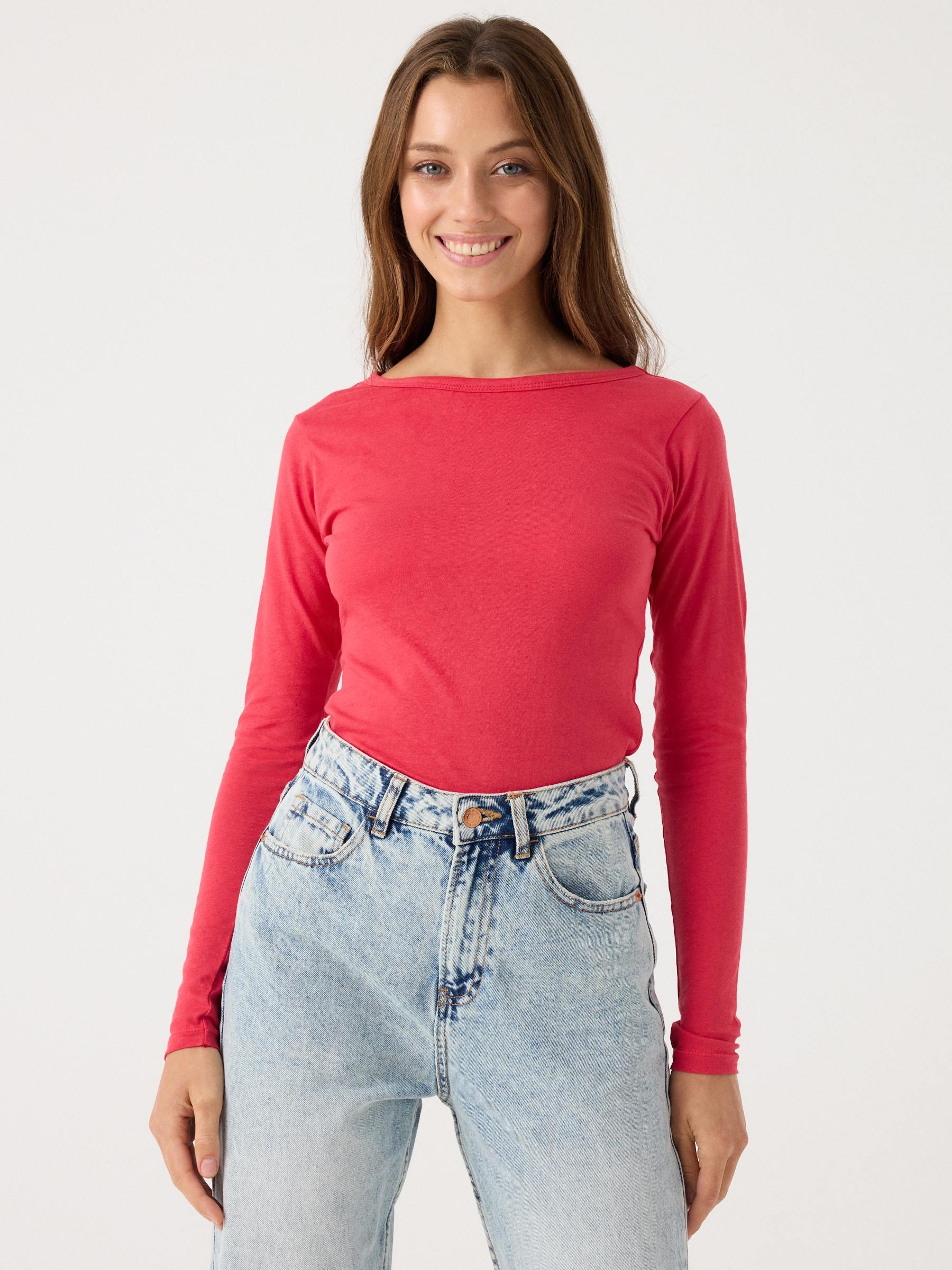 INSIDE Camiseta básica lisa, Rojo, S