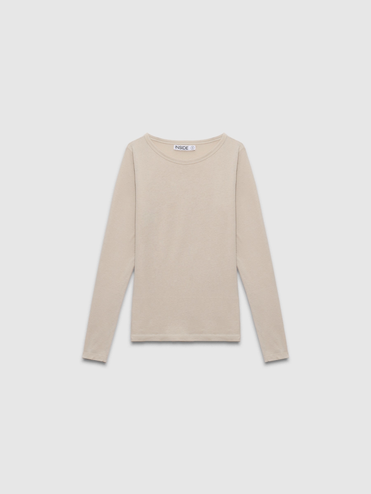  Camiseta básica lisa taupe vista frontal