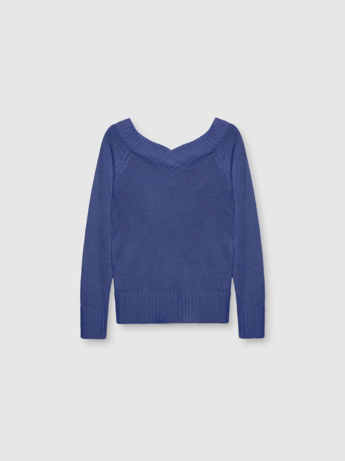 %Pto% V-neck marbled sweater mauve front view