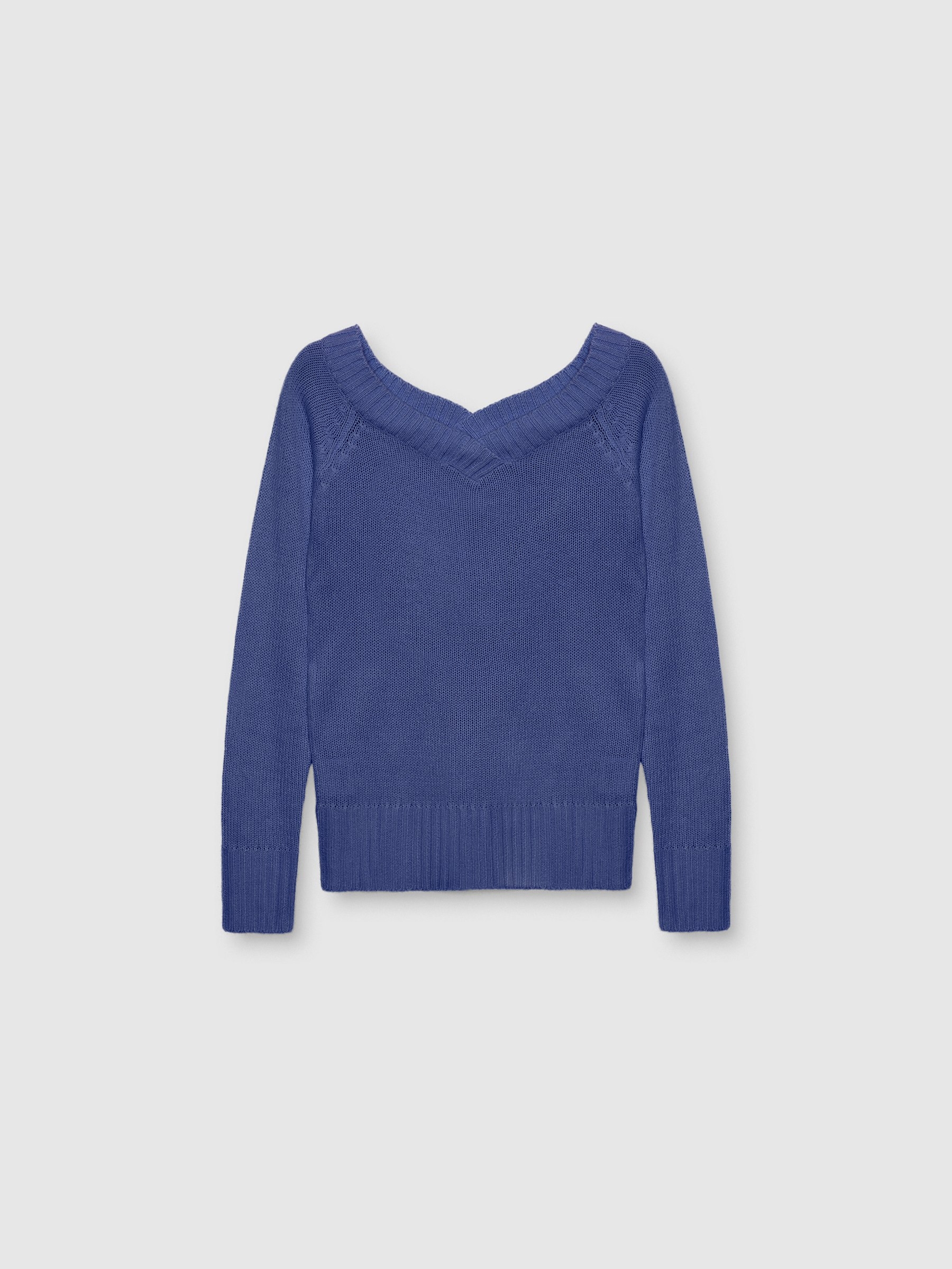 V-neck marbled sweater mauve middle front view