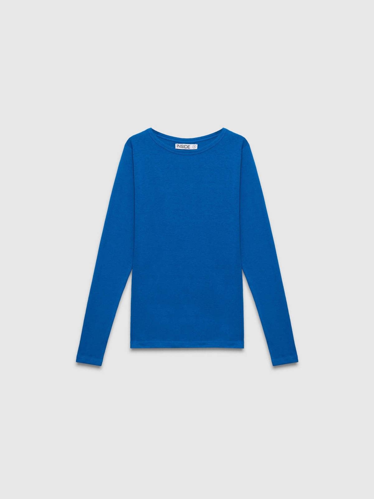 %Pto% Camiseta básica lisa azul vista frontal