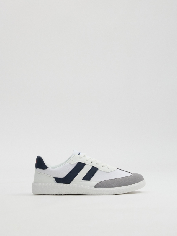 Tênis lona bicolor branco