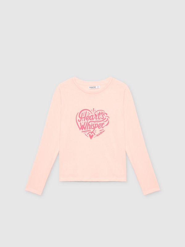  Camiseta Heart Whisper rosa vista frontal