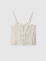 %Pto% Top tirantes bordados blanco roto vista frontal
