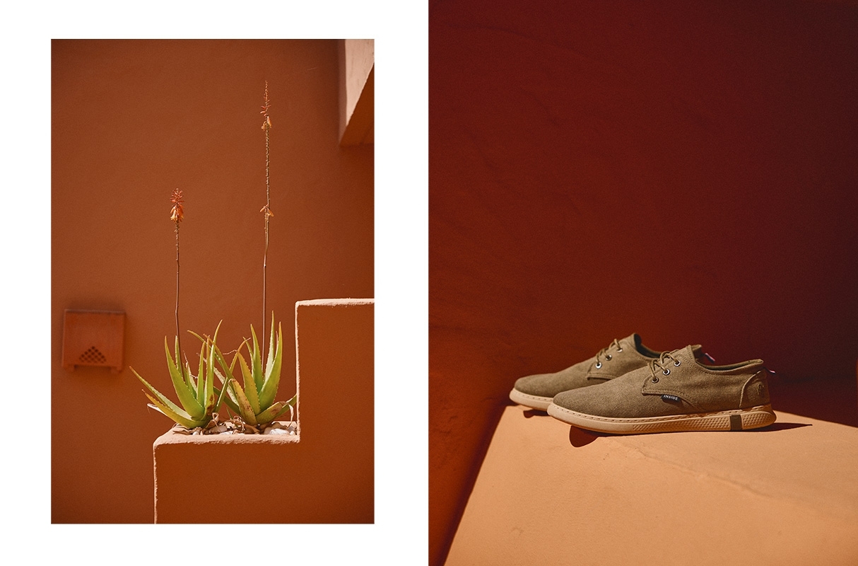 Zapato casual lona verde