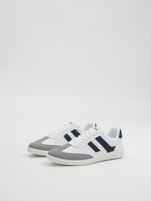 Two-tone canvas sneaker white 45º front view