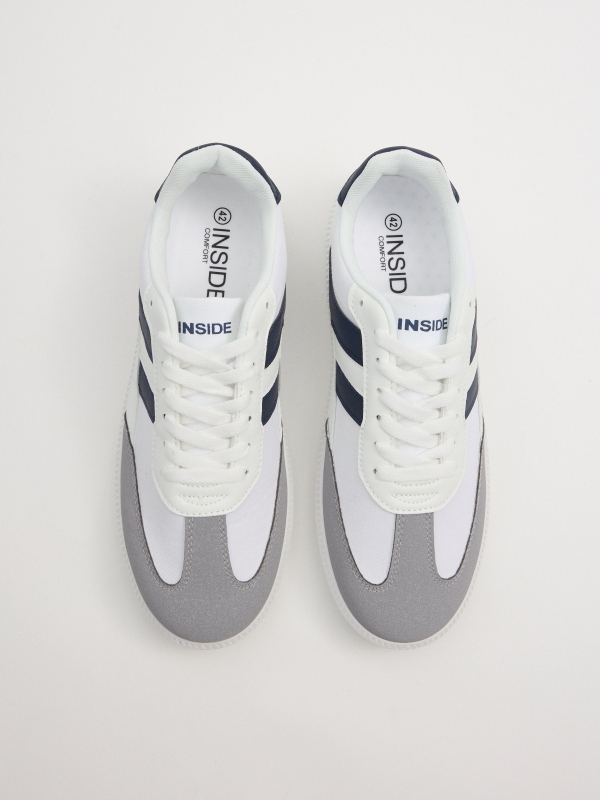 Two-tone canvas sneaker white zenithal view