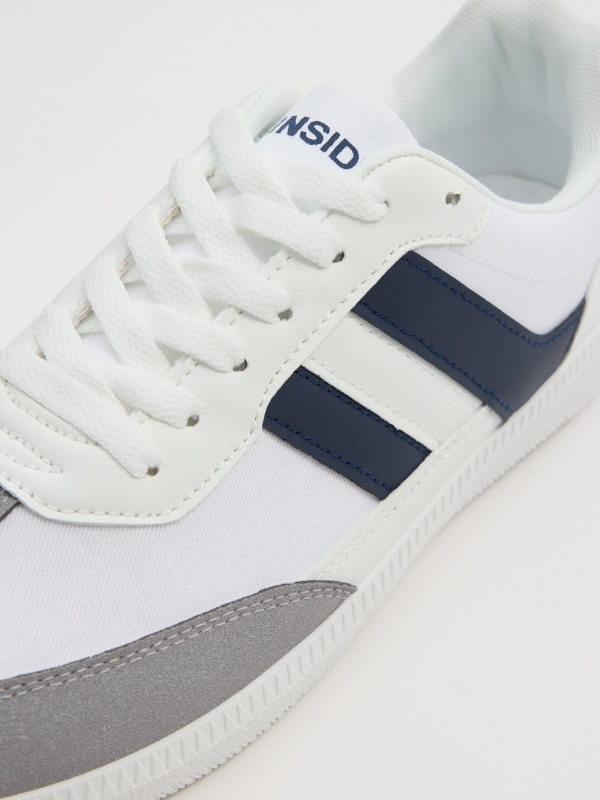 Zapatilla loneta bicolor blanco vista detalle