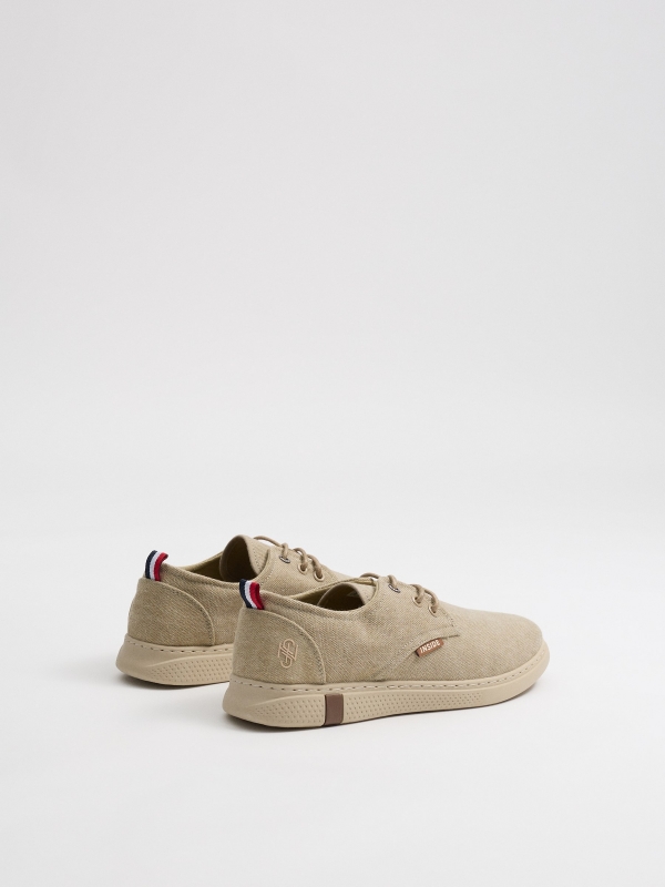 Casual canvas sneakers beige 45º back view