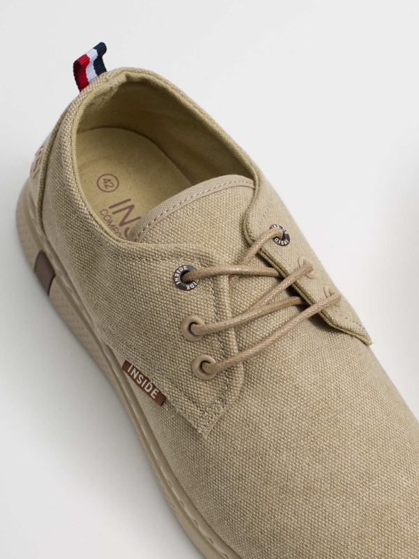 Casual canvas sneakers beige detail view