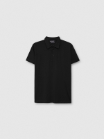 %Pto% Polo básico manga corta negro vista frontal