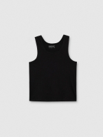 %Pto% Basic tank t-shirt black front view