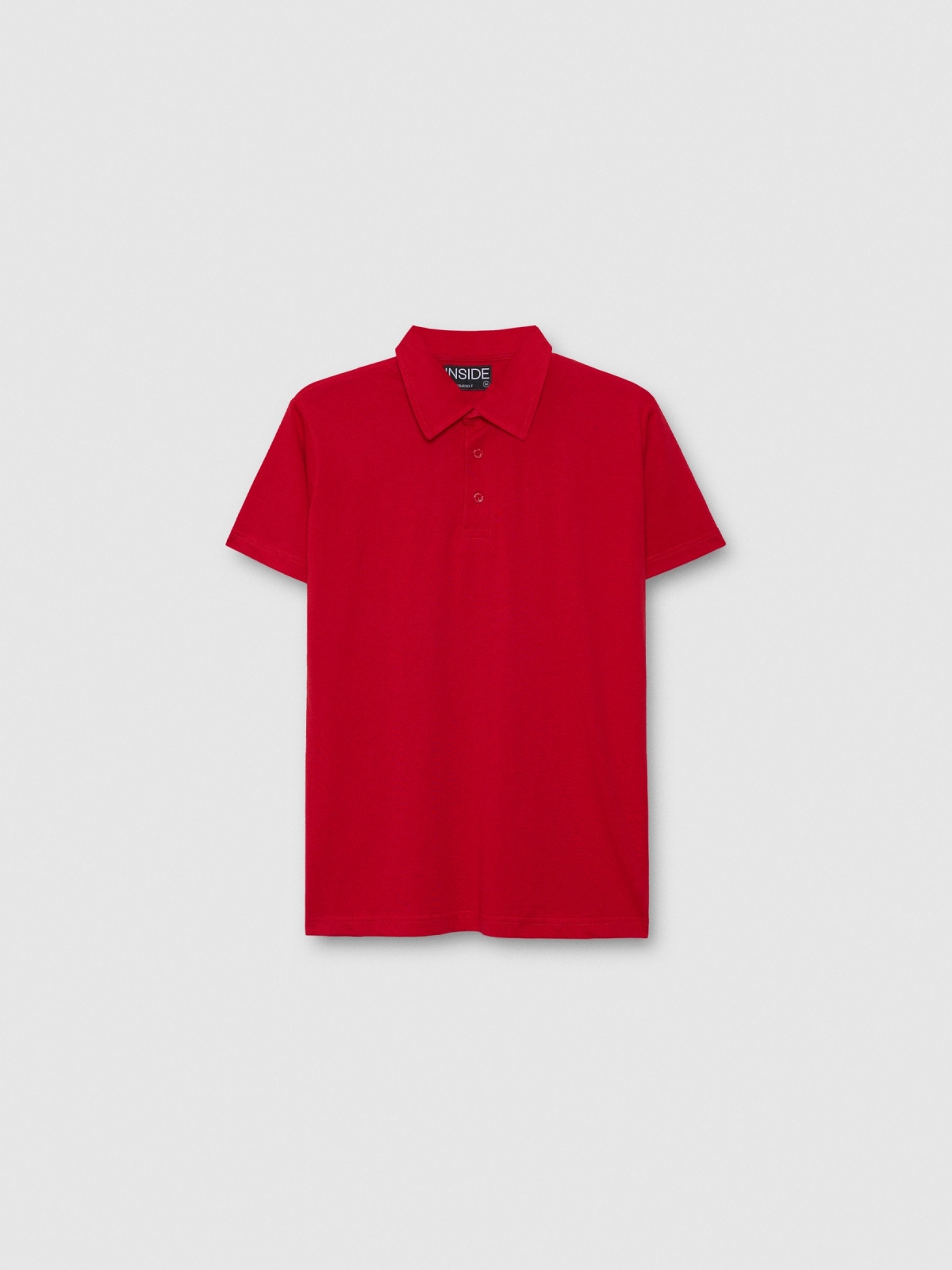 %Pto% Polo básico manga corta rojo vista frontal