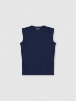 %Pto% Basic sleeveless t-shirt blue front view