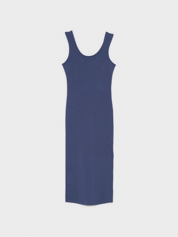  Vestido midi aberturas azul vista frontal