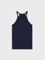 %Pto% Camiseta básica cuello halter azul vista frontal
