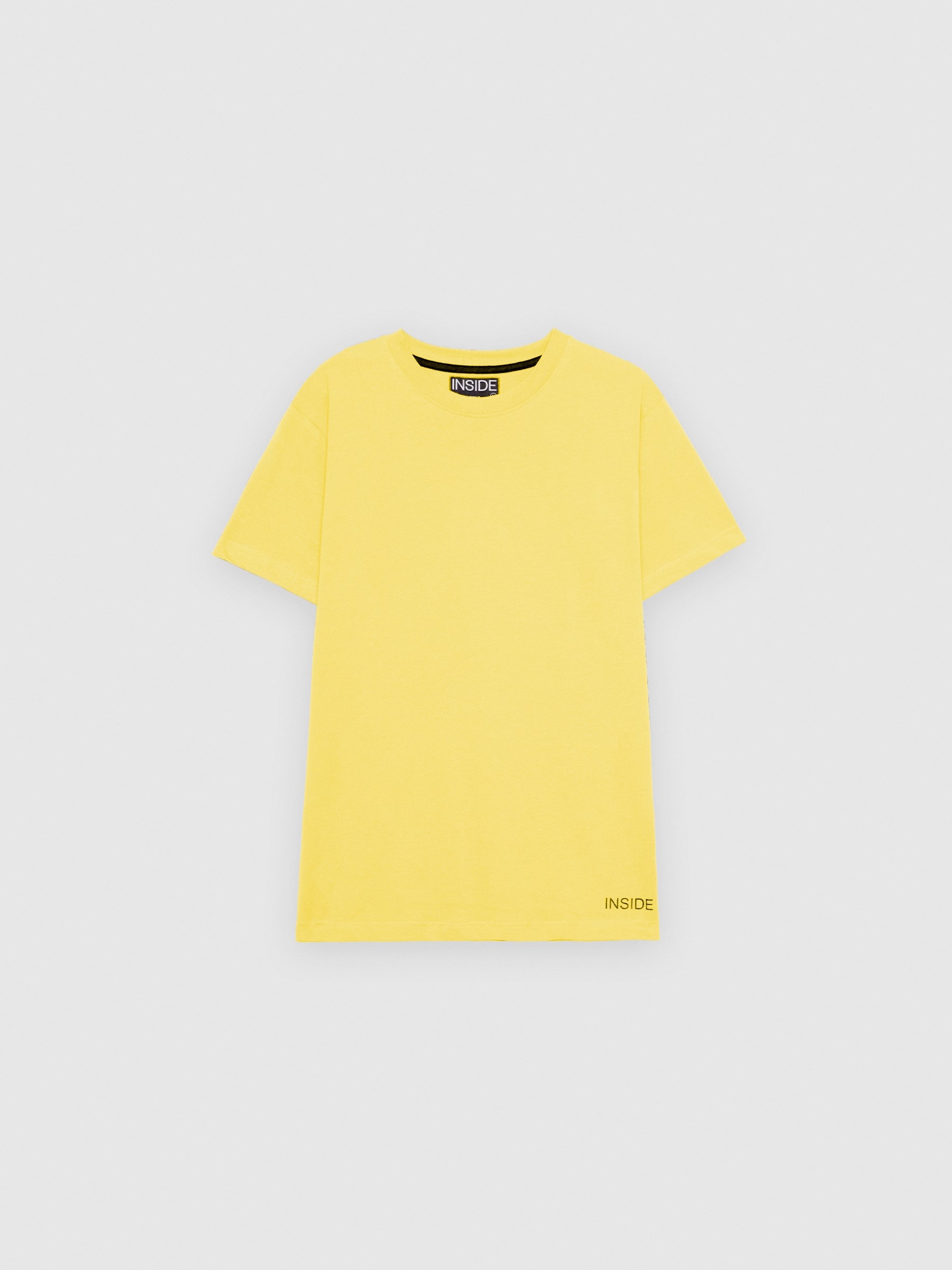 Camiseta básica manga corta amarillo vista media frontal