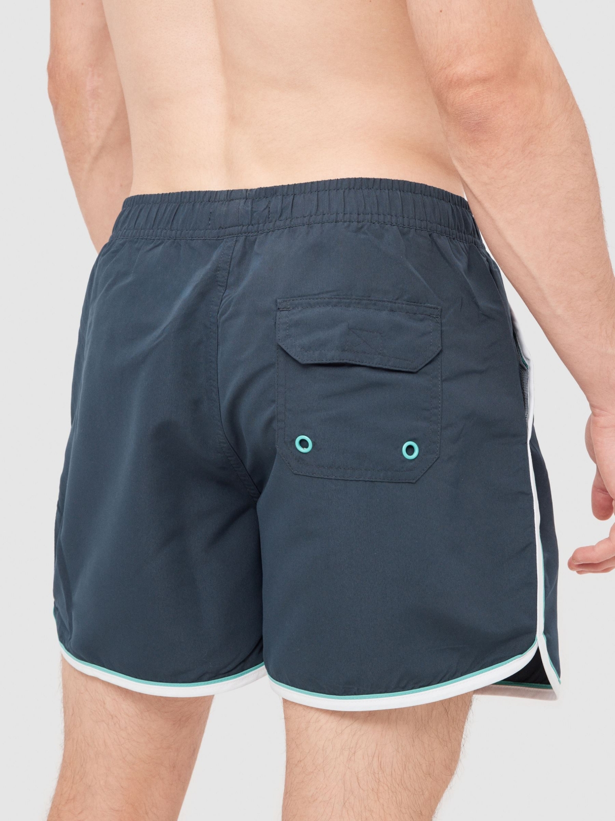 Swimsuit contrast trim navy detail view