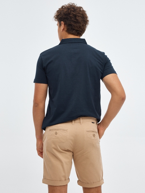 Bermuda chino shorts beige middle back view