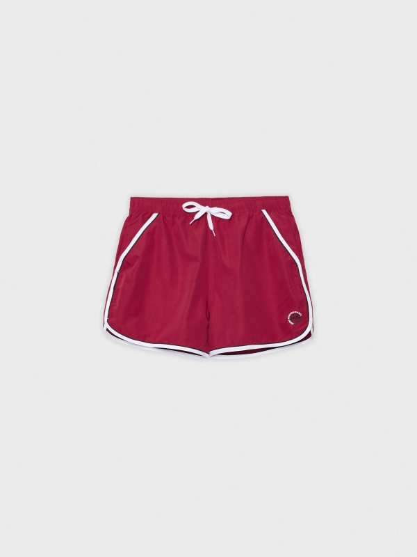  Swimsuit contrast trim red front view